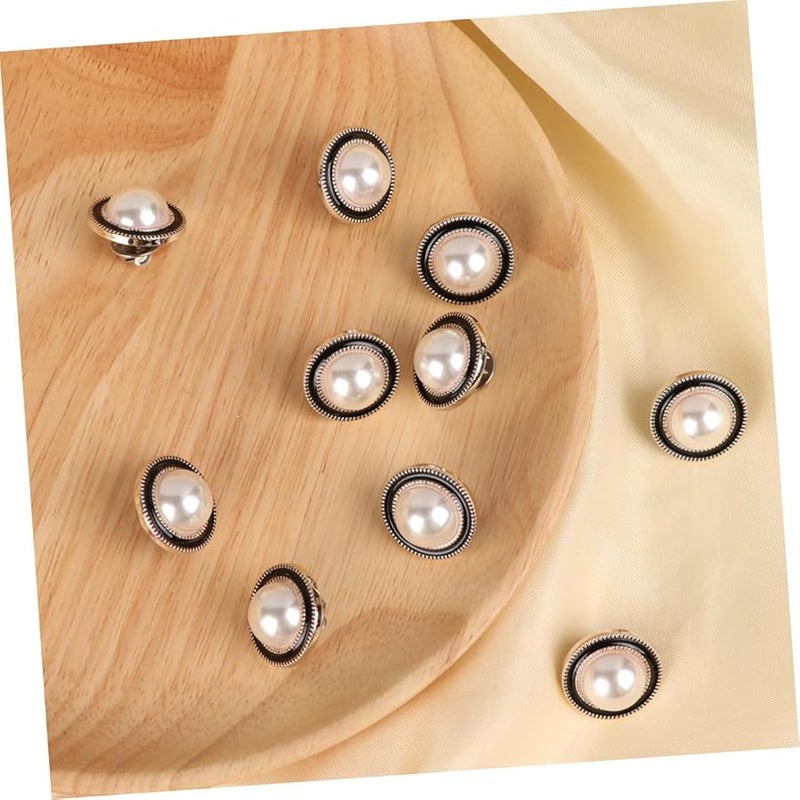 10Pcs White Round Pearl Buttons For DIY Sewing Clothes Jackets Hats Decoration - Image 5